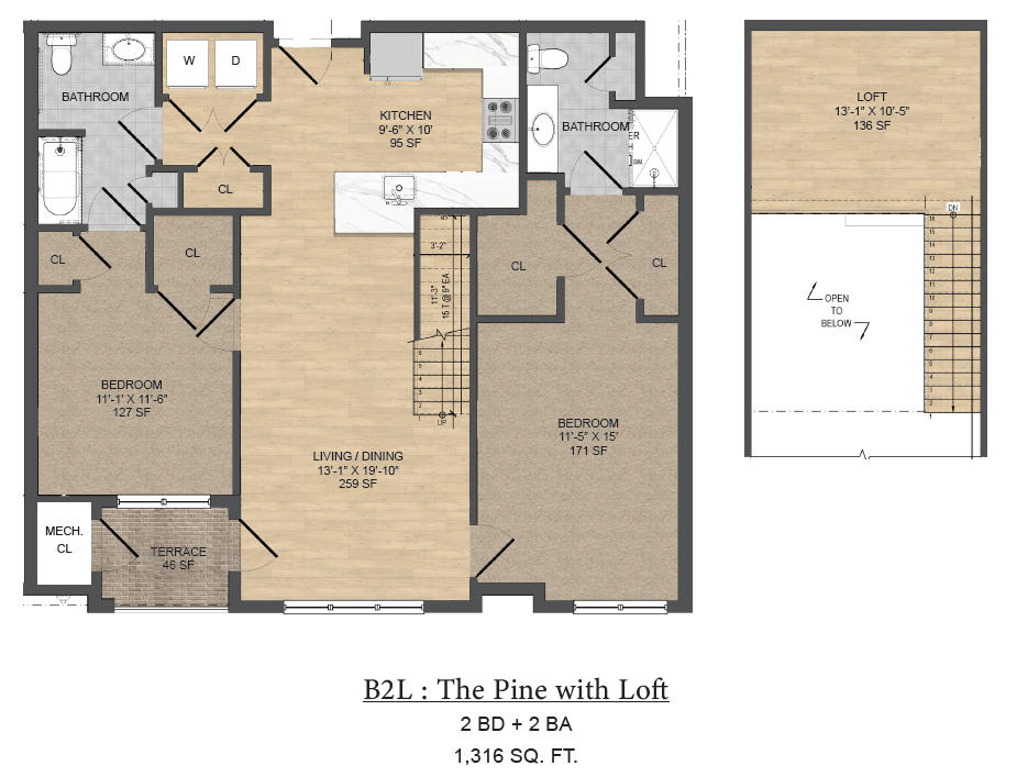 B2 Pine w/Loft
